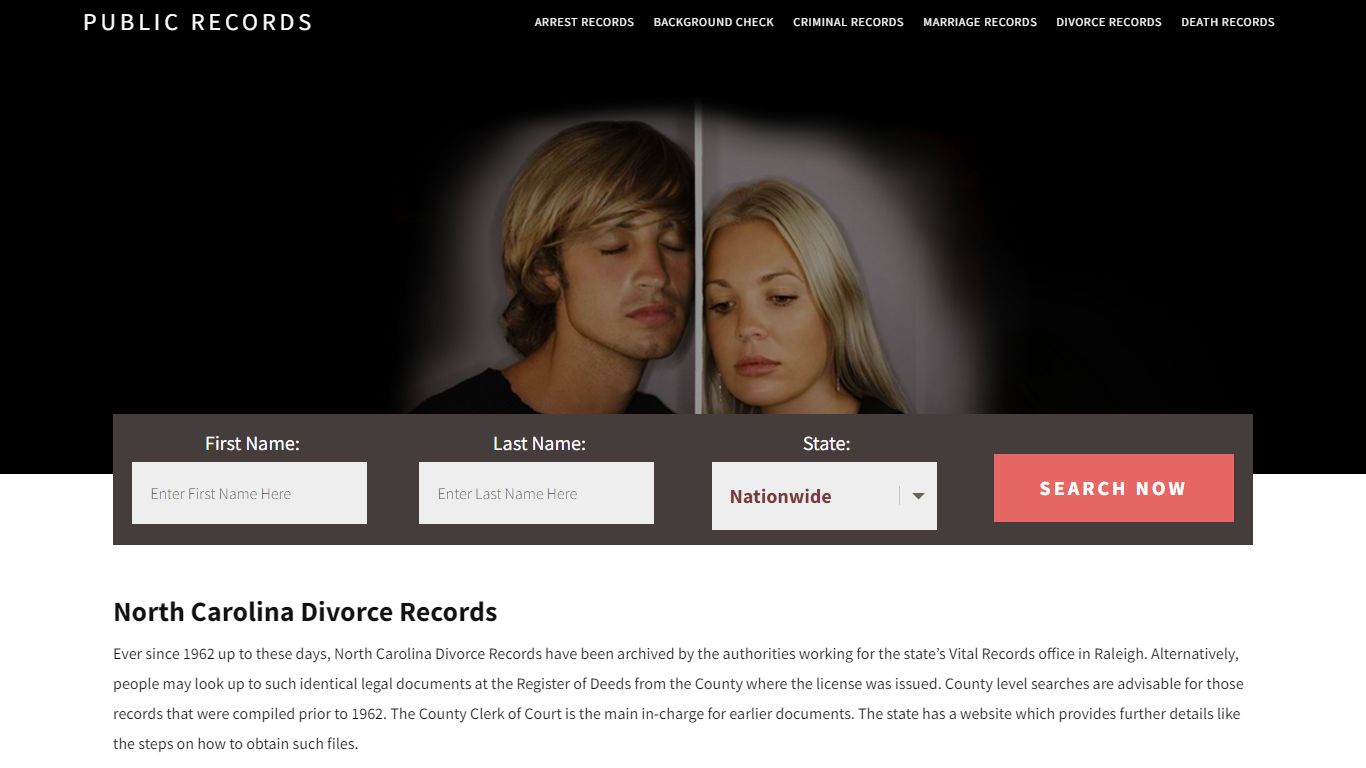 North Carolina Divorce Records | Enter Name and Search ... - Public Records